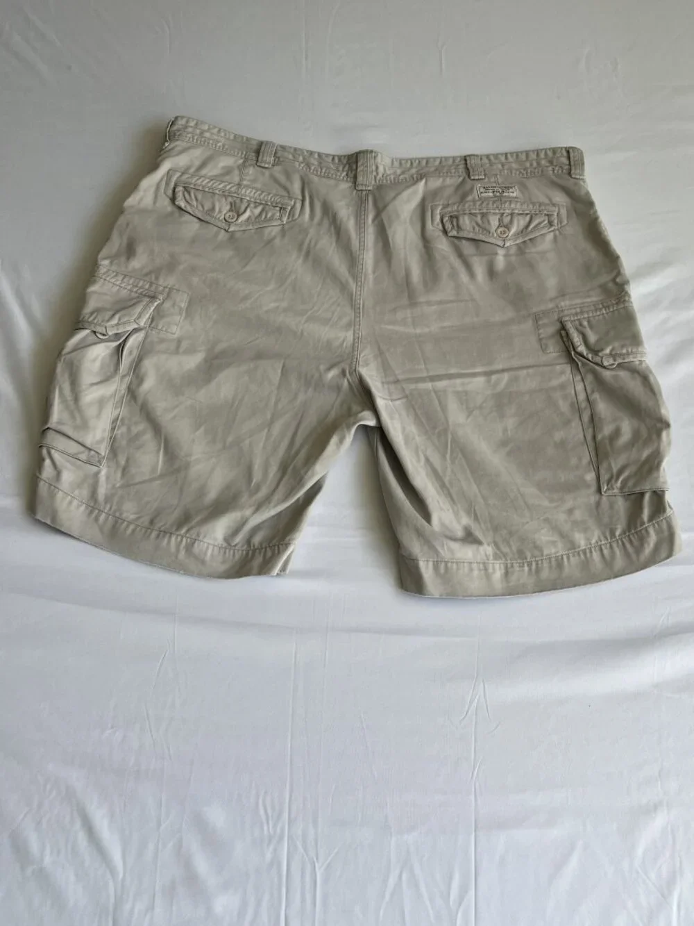 Polo Ralph Lauren Men Cargo Shorts Size 48 Khaki Tan 100% Cotton‎ Big Tall
